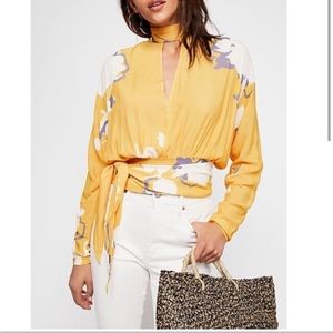 Free people Say you love me blouse in yellow